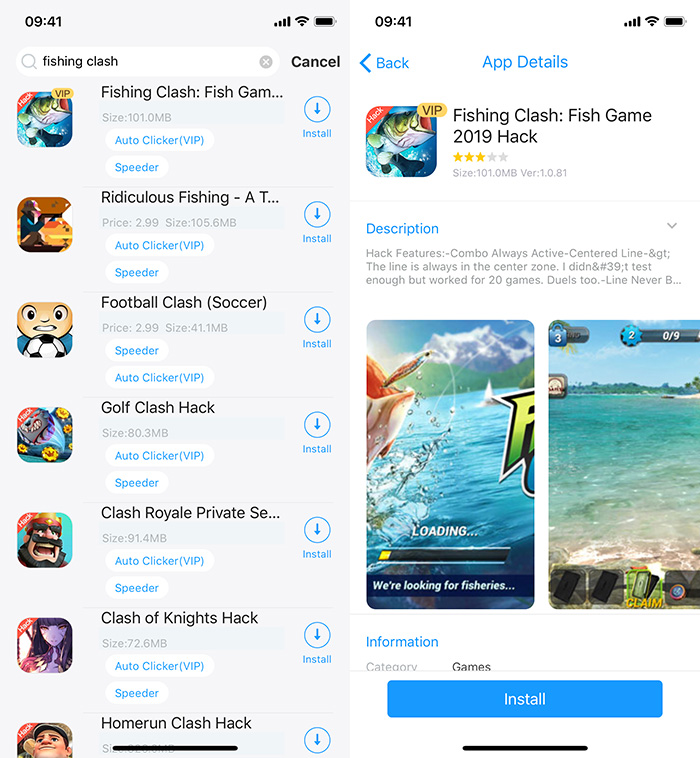 Auto clicker Fishing Clash Hack iOS 13