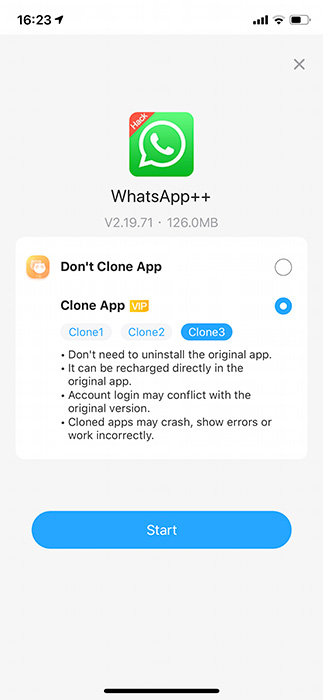 clone app duplicate app whatsapp iOS13