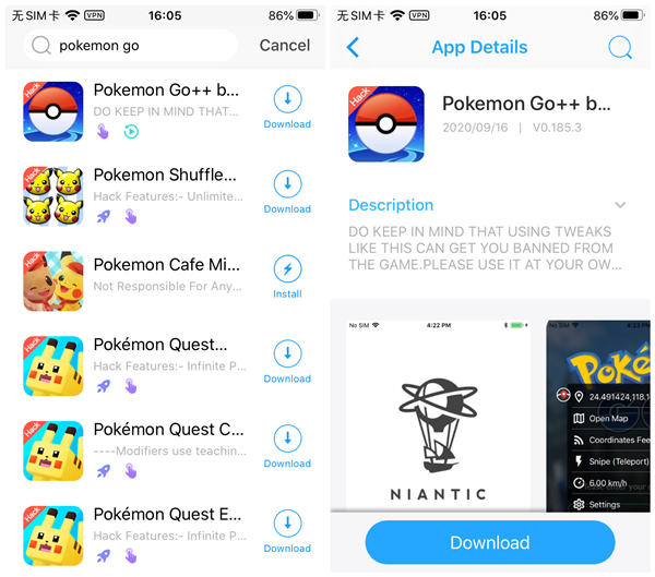 Download iSpoofer Alternative Pokemon GO iPogo