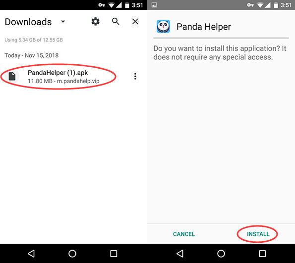 download panda helper android apk and install it