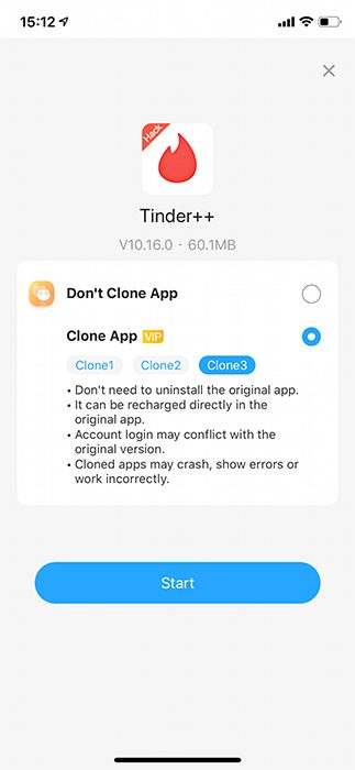 Four Tinder++ on One iPhone 3