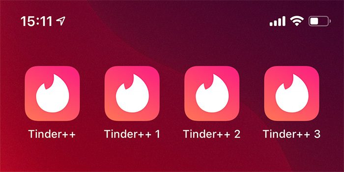 Four Tinder++ on One iPhone 4