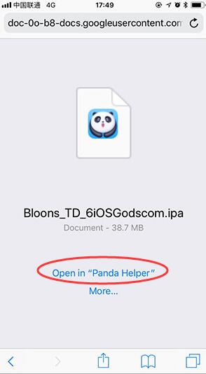 open app ipa in panda