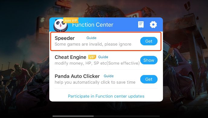Panda Speeder in the Floating icon