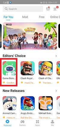 Install Game Bots app from Panda Helper Android version.
