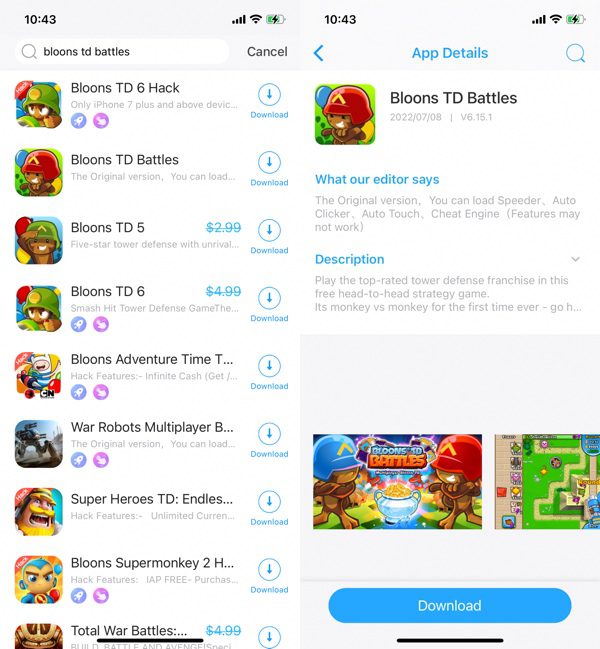 BTD Battles Mod iOS download
