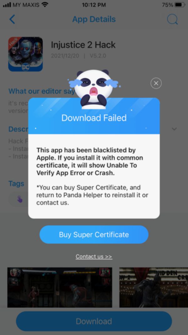 panda helper app keeps crashing