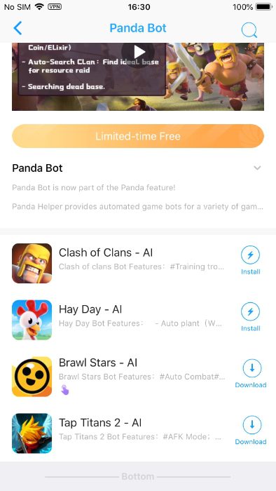 Panda Bot feature games
