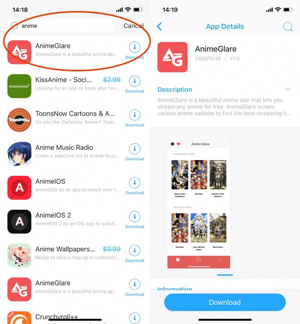 Download AnimeGlare iOS for Free to Watch Anime on iPhone