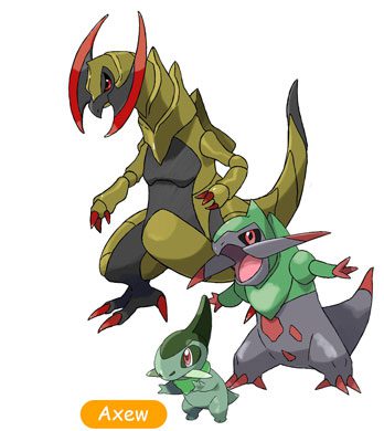 Axew and its 2 other forms in Pokemon Go