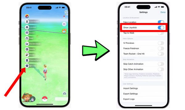 Enable Joystick from Setting in Spoofer Pokemon Go