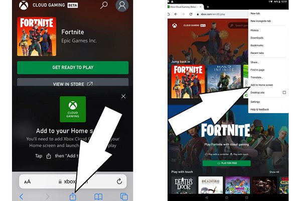 Add Xbox Cloud Gaming to Home Screen