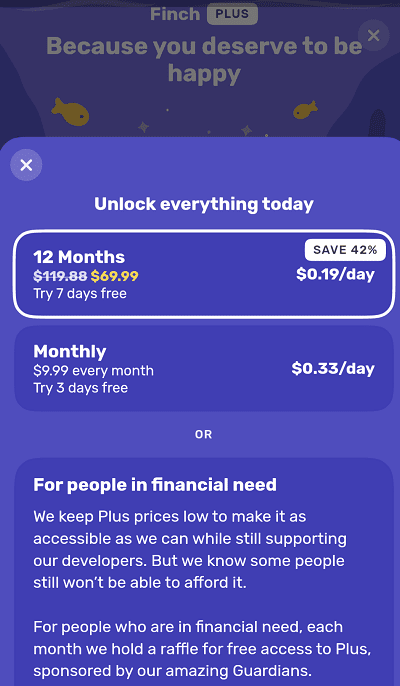 Finch Plus prices