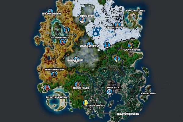 NPC locations in map