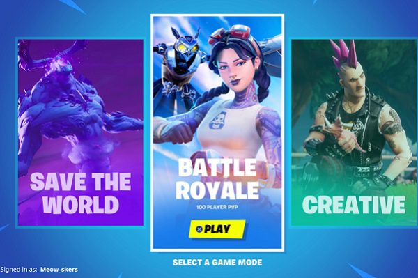 select Fortnite game mode on PS4