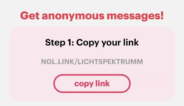 NGL app, generate anonymous q&a link
