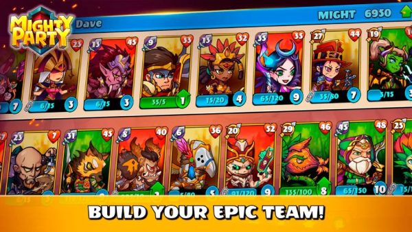 Mighty Party battle heroes to build epic heroes team