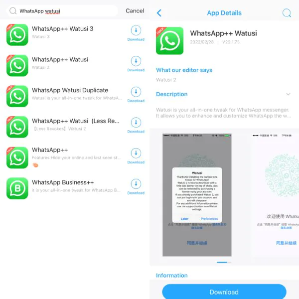 WhatsApp Artı iPhone